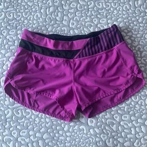 purple lululemon speed up shorts